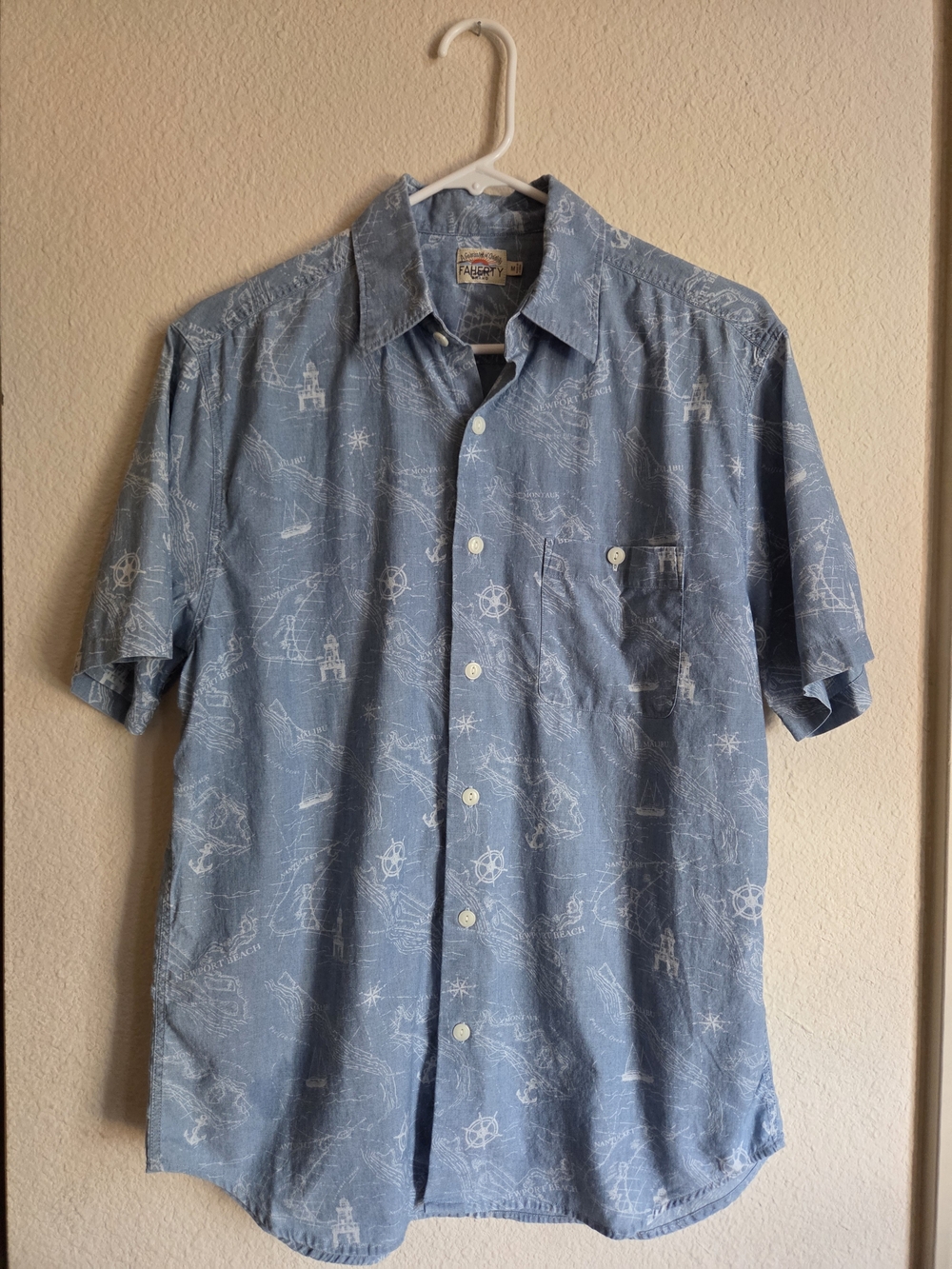 Tommy Bahama Blue Short-Sleeve Nautical Print Shirt